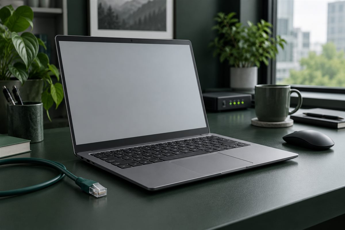 Windows笔记本与网线展示电脑版安装前的网络检查